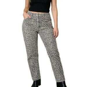 Vintage 90s Bongo Gene Montesano Leopard Print Jeans USA Made Y2k Denim Size 9